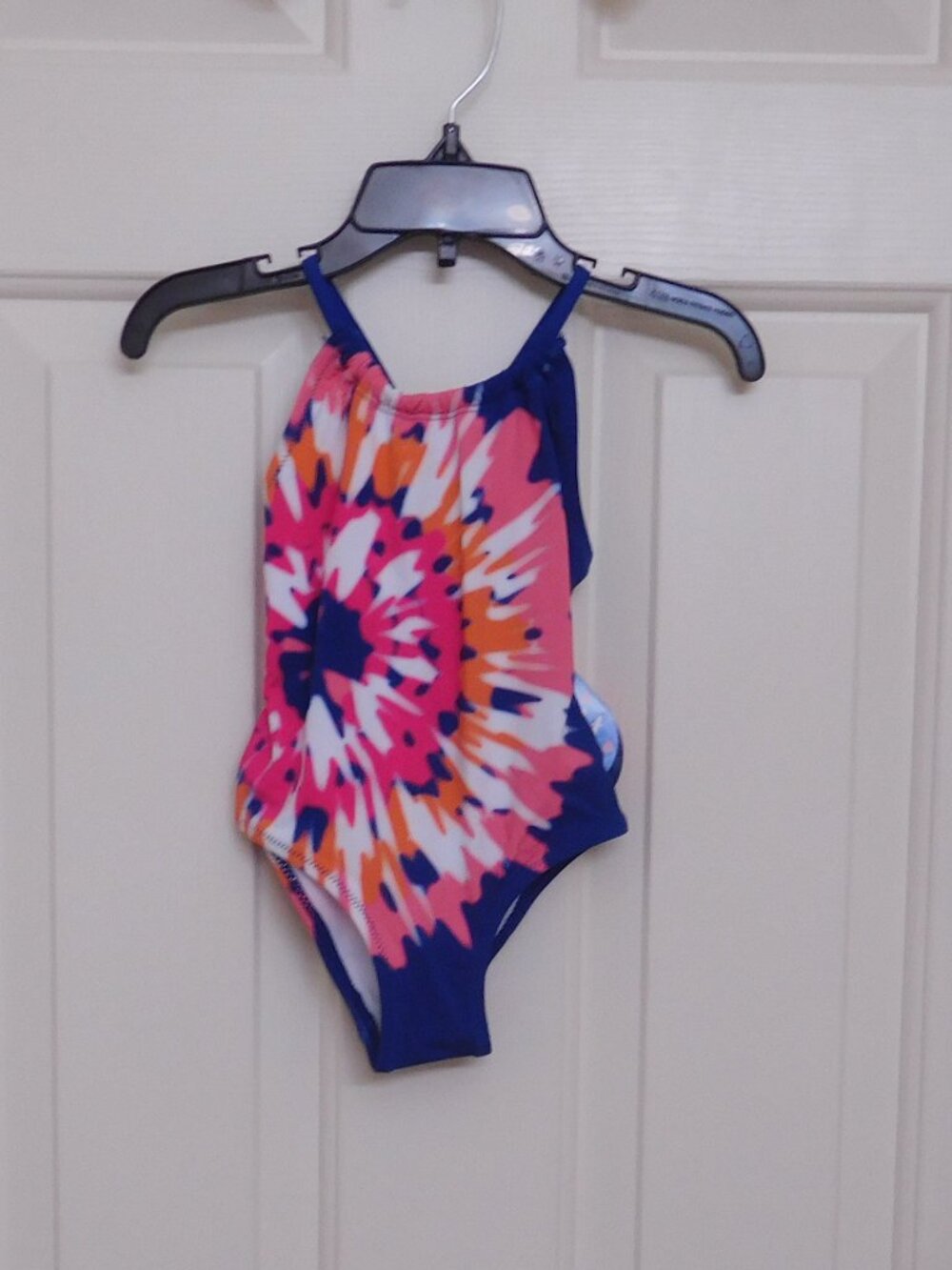 NWT 1pc Hatley Blue White Orange Pink Tie Dye Swimsuit sz 2 2t